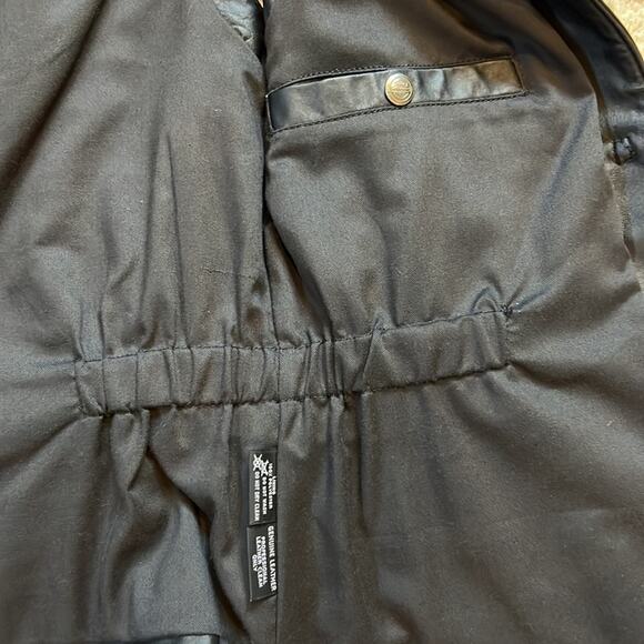 Harley Davidson Button Front Leather Vest with Cinch Waist & Pockets-M - Picture 11 of 15